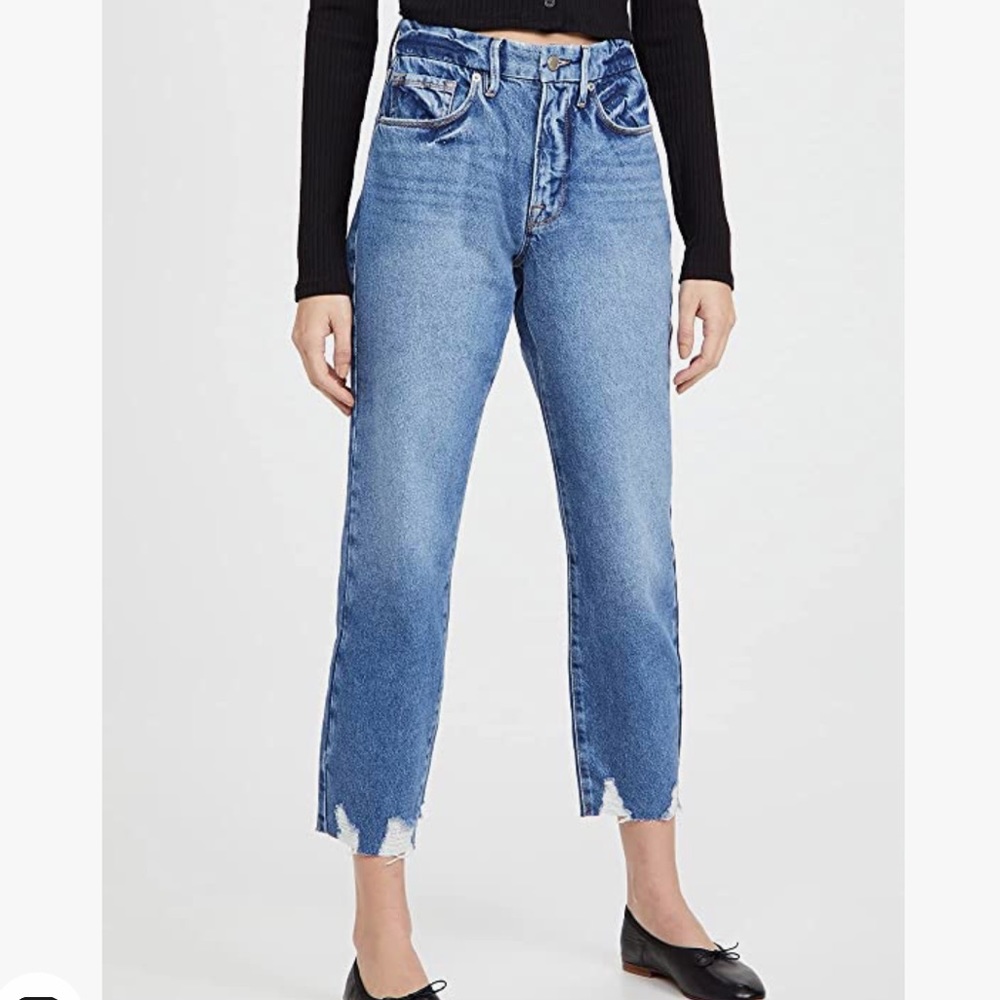 Good American Chewed Hem Jeans